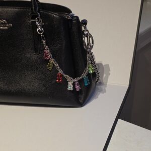 New Rainbow Gummy Bear Silver Purse Chain Extender Bag Charm